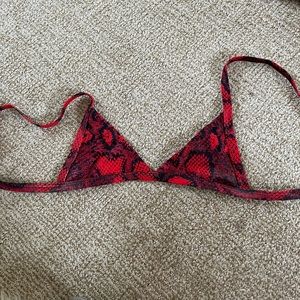 Zaful red snakes skin bikini top